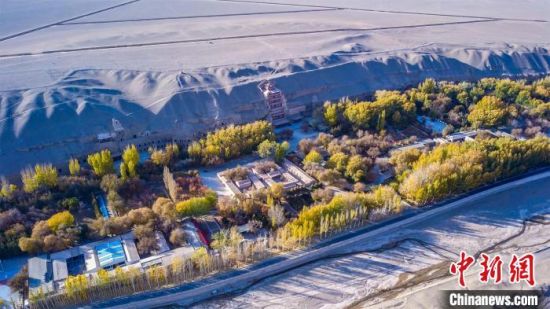 2022年11月，航拍深秋季節(jié)的莫高窟?！　⊥醣筱y 攝