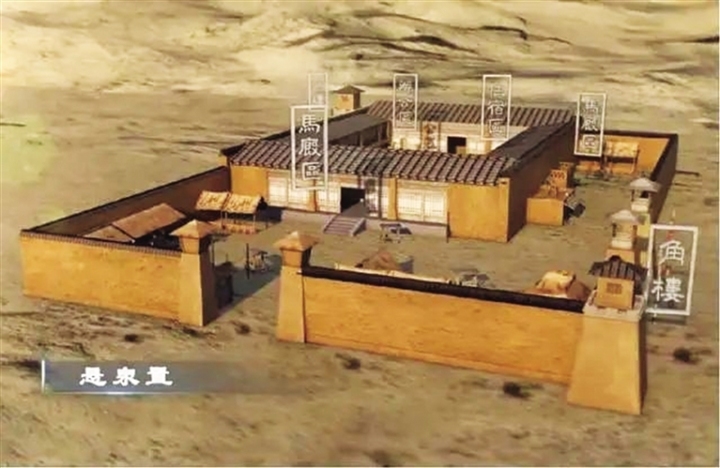 懸泉置復(fù)原圖（來源：紀(jì)錄片《河西走廊》）