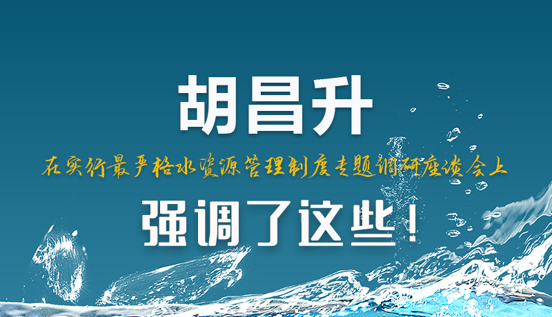 圖解|胡昌升在實行最嚴格水資源管理制度專題調研座談會上強調了這些！